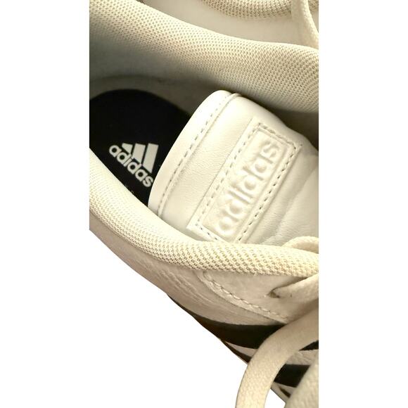 Adidas White Black Stripe Leather Sneakers Men’s Size 10 Classic Lace Up Shoes main image 11